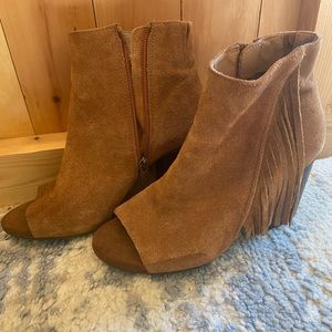 Kenneth Cole Reaction open-toed fringe booties